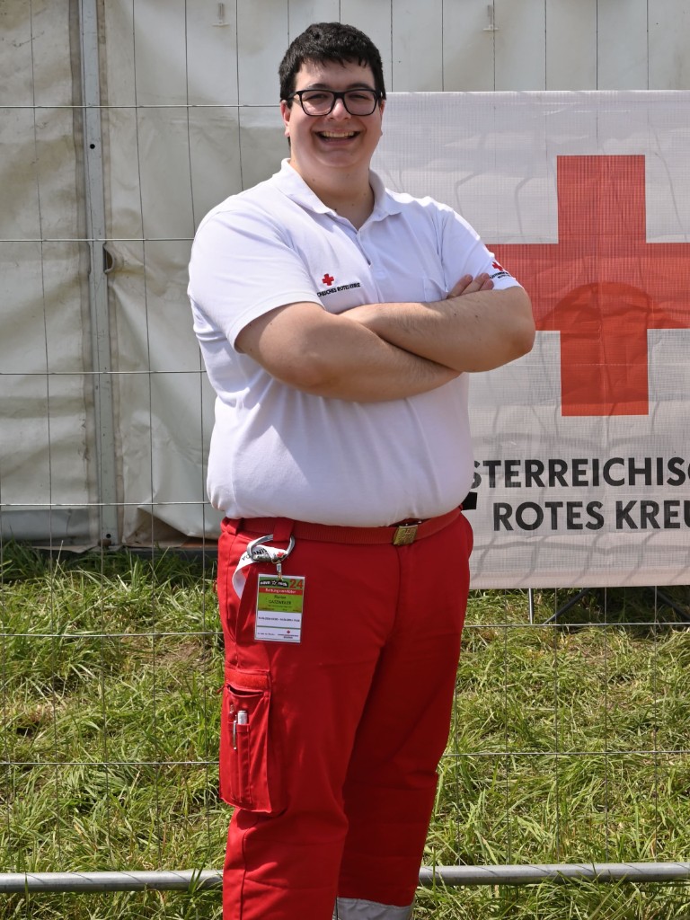 Florian Gatzweiler in Austrian Red Cross uniform